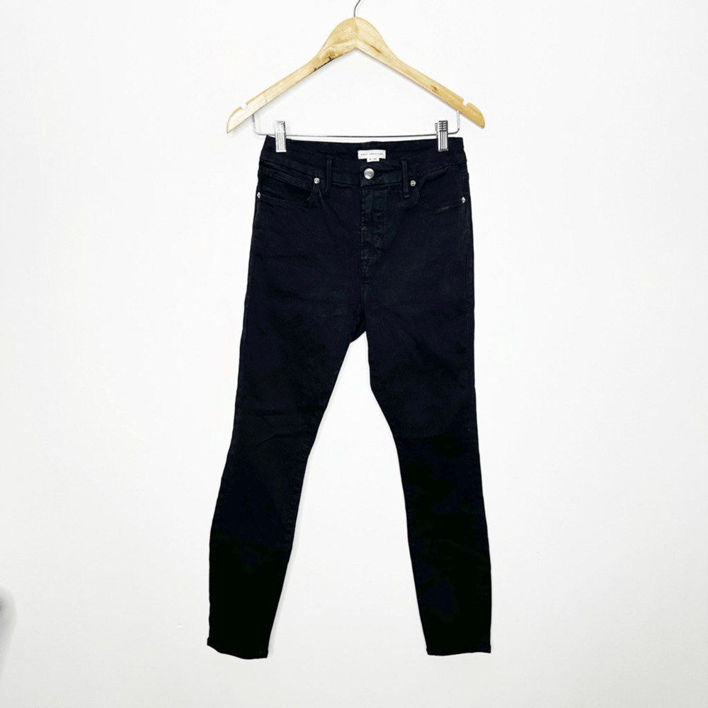 GOOD AMERICAN womens 6 28 GOOD LEGS SKINNY JEANS Black stretch GAGL001 - Picture 2 of 7